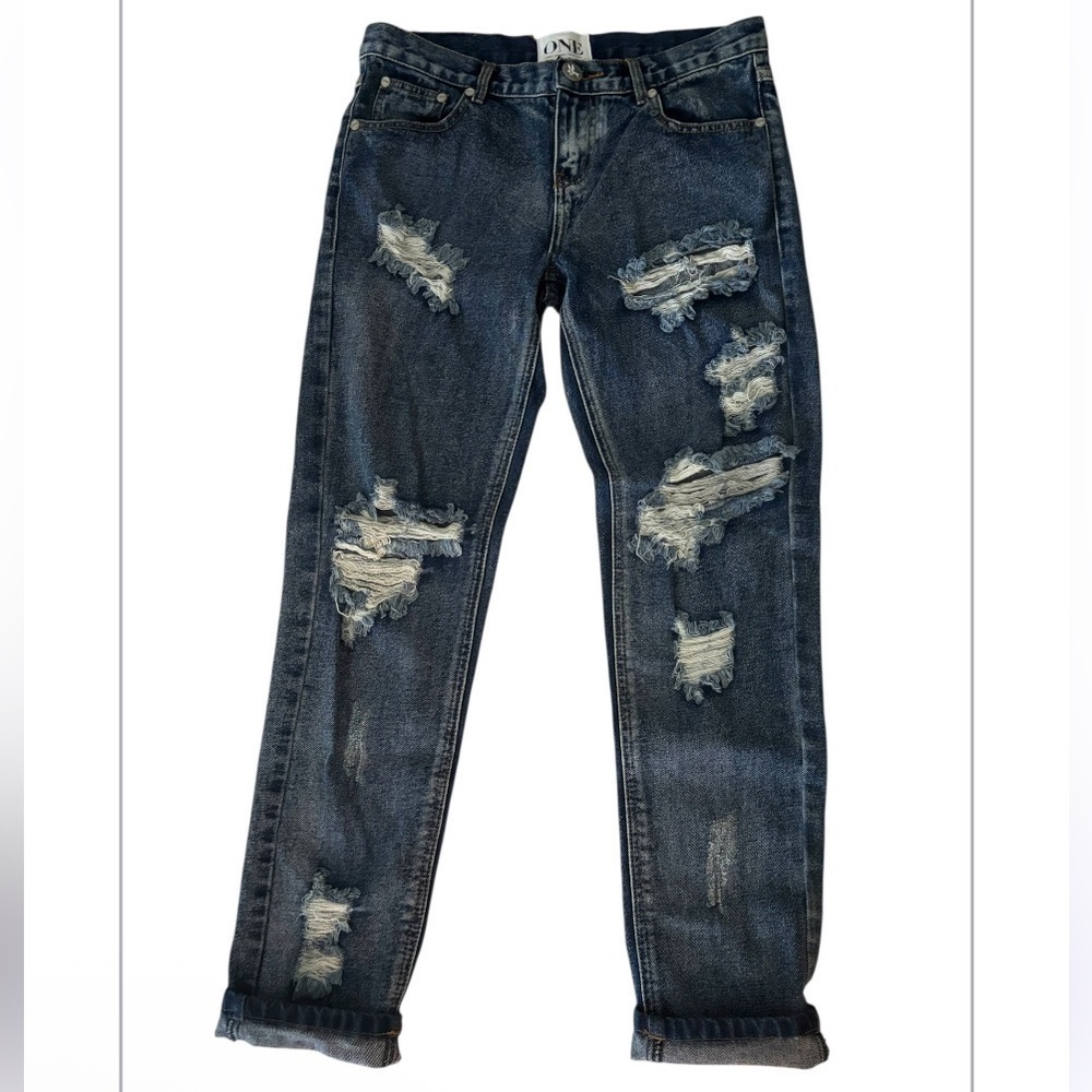 One Teaspoon Distressed Mid Rise Jeans NWOT